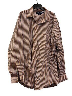 Ralph Lauren Blake Button-Down Shirt L 100% Cotton Striped Long Sleeve